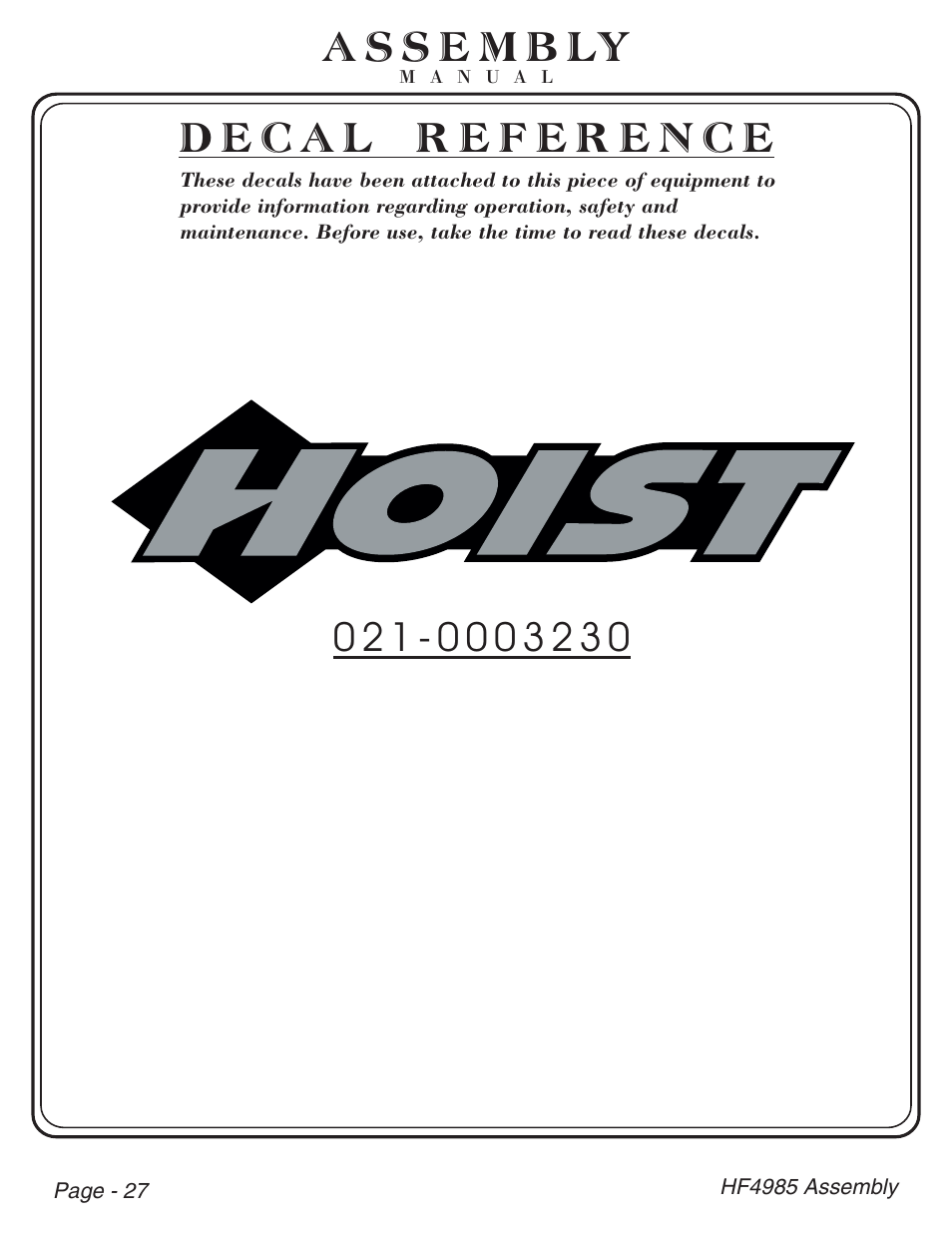 Hoist Fitness HF4985 User Manual | Page 28 / 32
