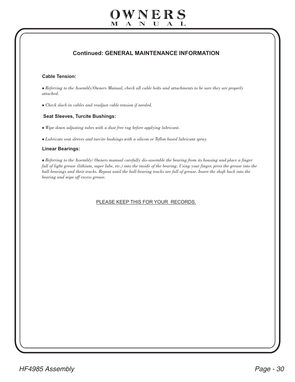 Hoist Fitness HF4985 User Manual | Page 31 / 32