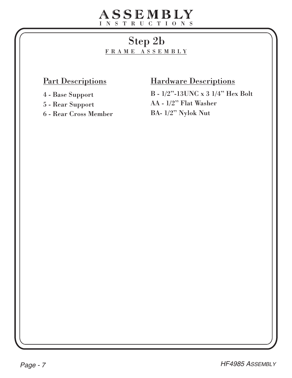 Step 2b | Hoist Fitness HF4985 User Manual | Page 8 / 32