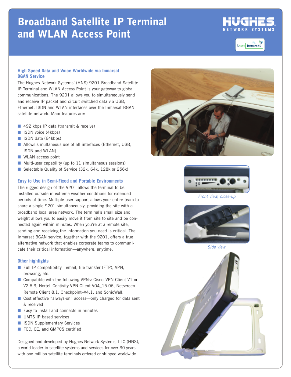 Hughes Broadband Satellite IP Terminal and WLAN Access Point User Manual | 2 pages