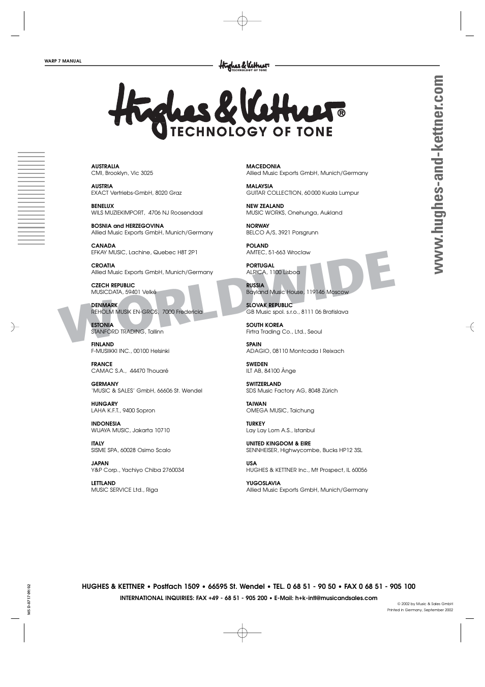 Worldwide | Hughes WARP7 User Manual | Page 36 / 36