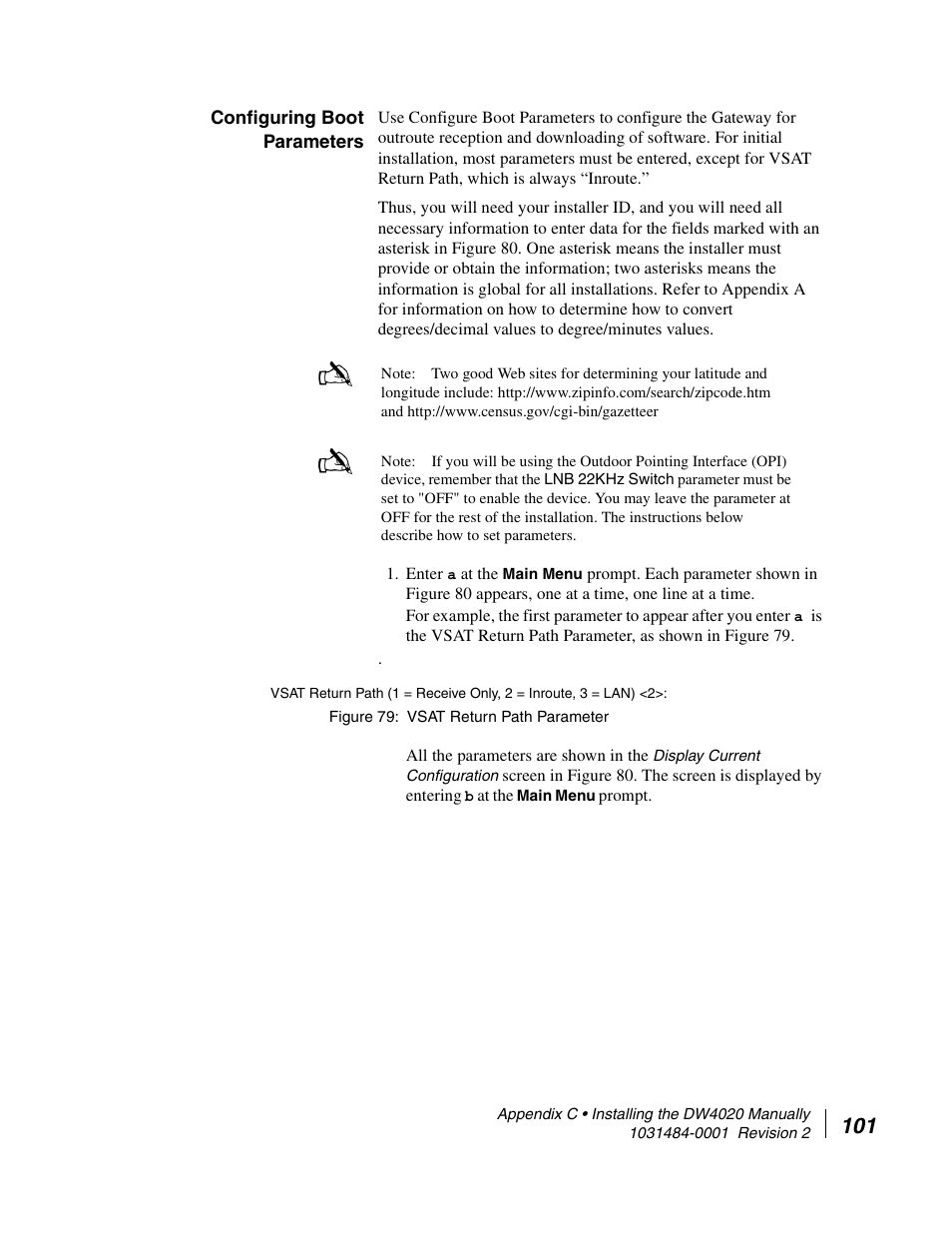 Configuring boot parameters | Hughes DIRECWAY DW4020 User Manual | Page 113 / 136