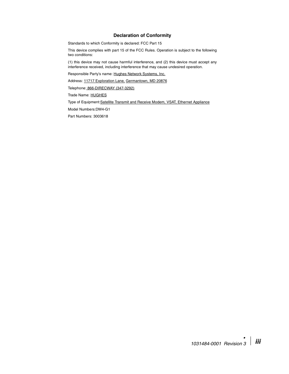 Hughes DIRECWAY DW4020 User Manual | Page 3 / 136