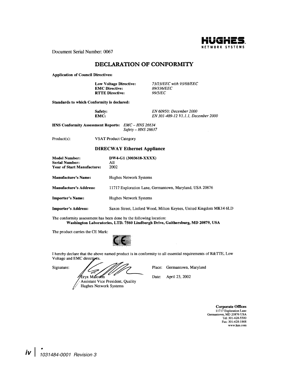 Hughes DIRECWAY DW4020 User Manual | Page 4 / 136