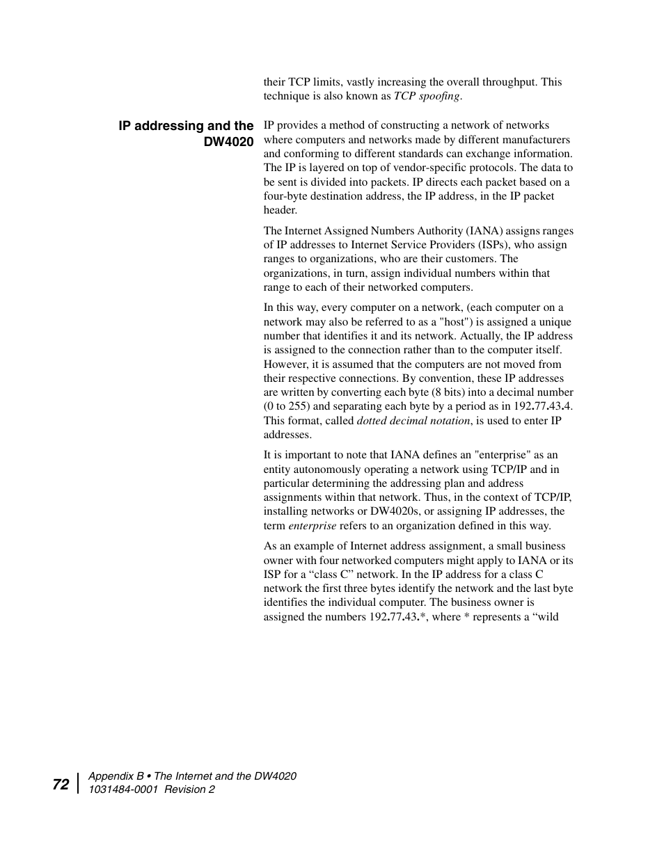 Ip addressing and the dw4020 | Hughes DIRECWAY DW4020 User Manual | Page 84 / 136