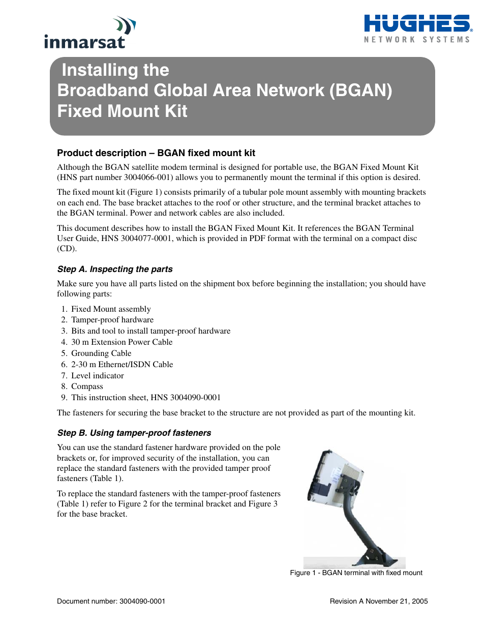 Hughes Inmarsat 3004066-001 User Manual | 8 pages