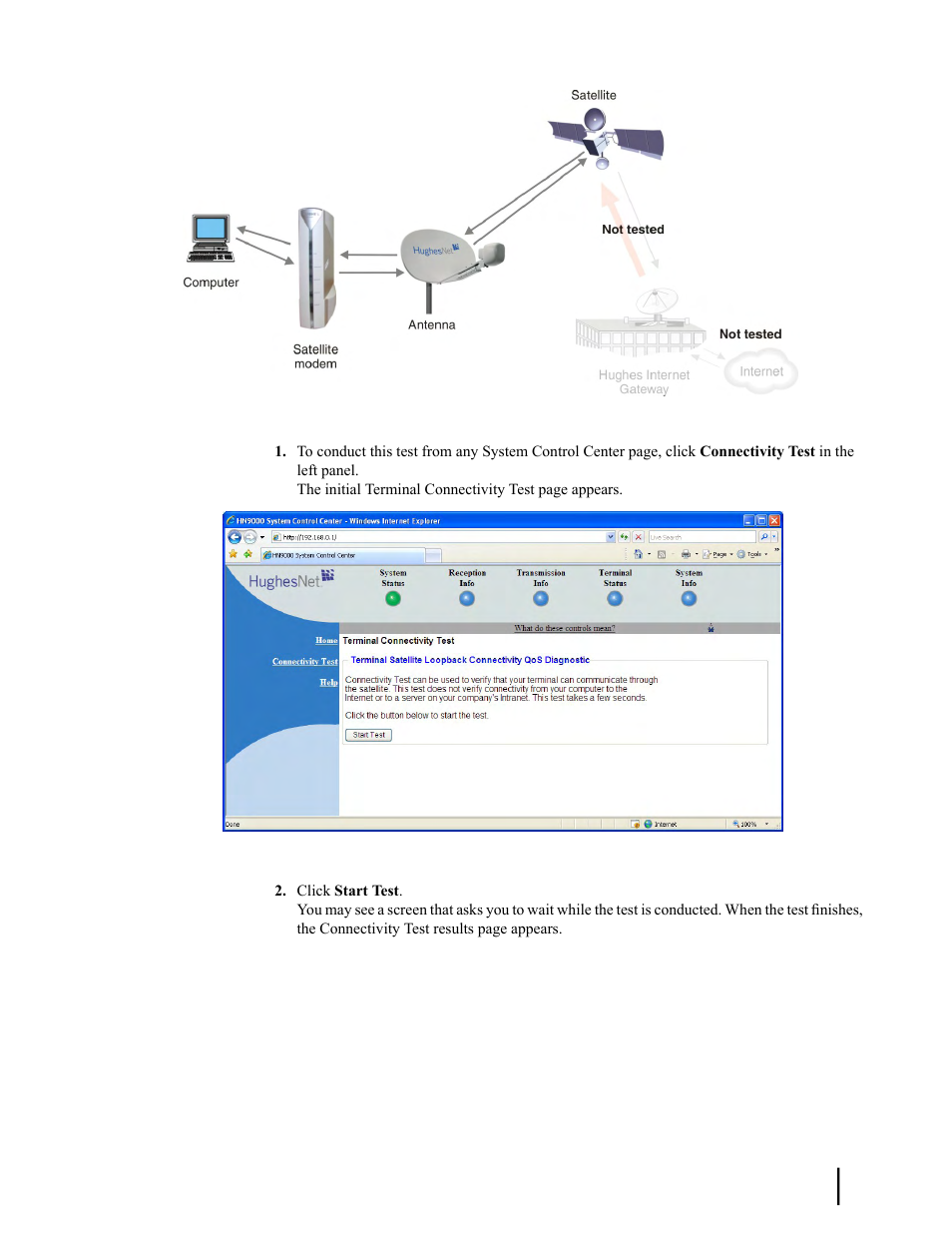 Figure 59: satellite loopback connectivity test | Hughes SATELLITE HN9000 User Manual | Page 117 / 154