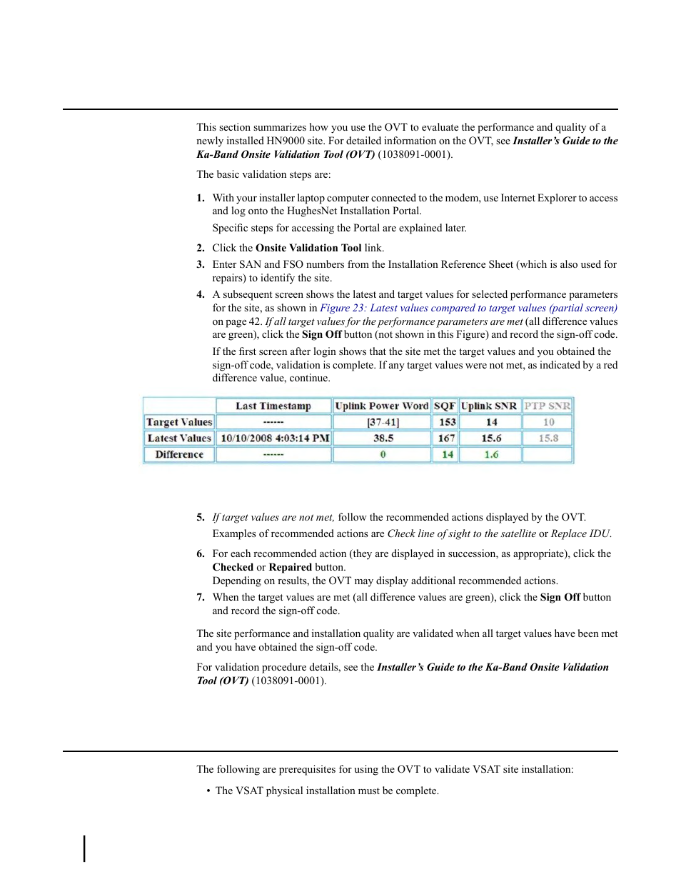 A quick look at the validation procedure, Prerequisites | Hughes SATELLITE HN9000 User Manual | Page 58 / 154