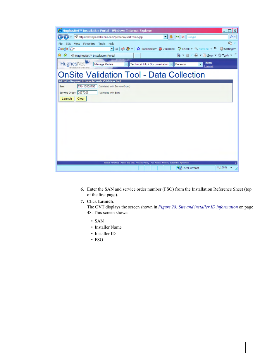 Figure 27: data collection screen | Hughes SATELLITE HN9000 User Manual | Page 63 / 154