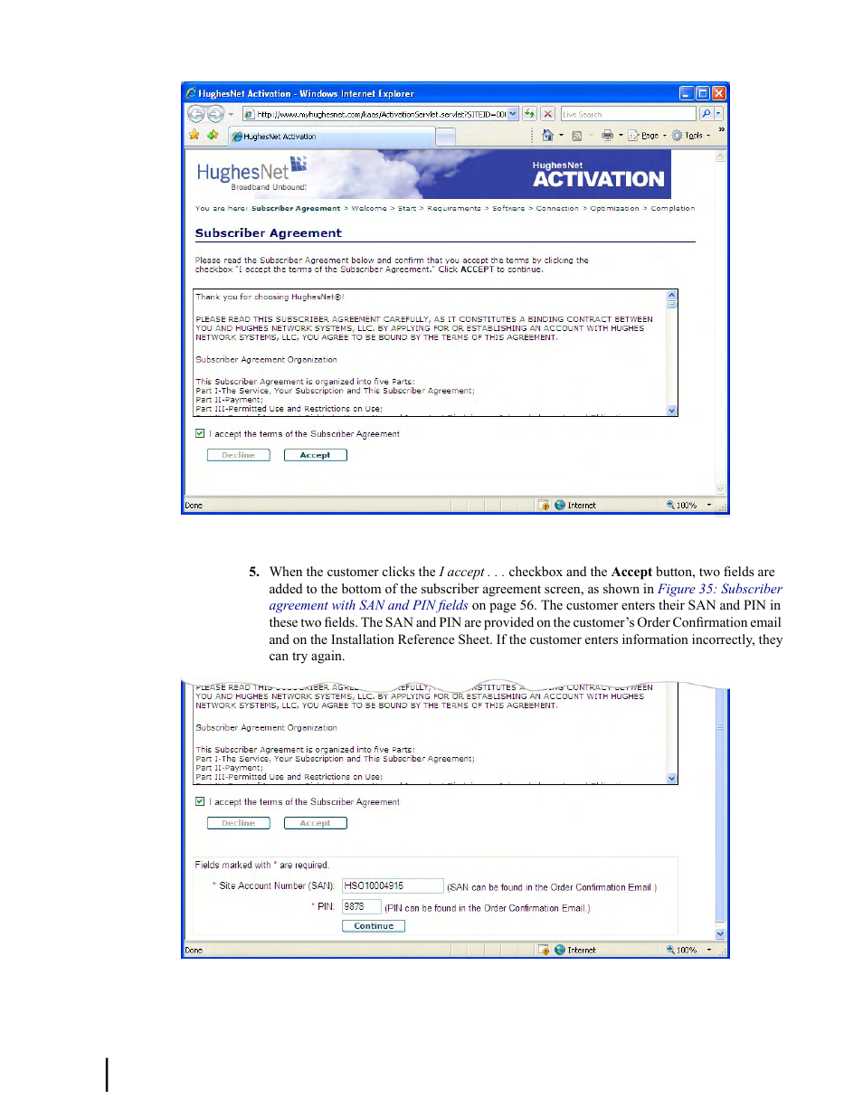 Figure 34: subscriber agreement | Hughes SATELLITE HN9000 User Manual | Page 72 / 154