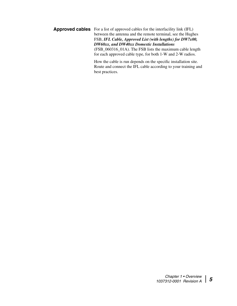 Approved cables | Hughes AN6-098P User Manual | Page 23 / 94