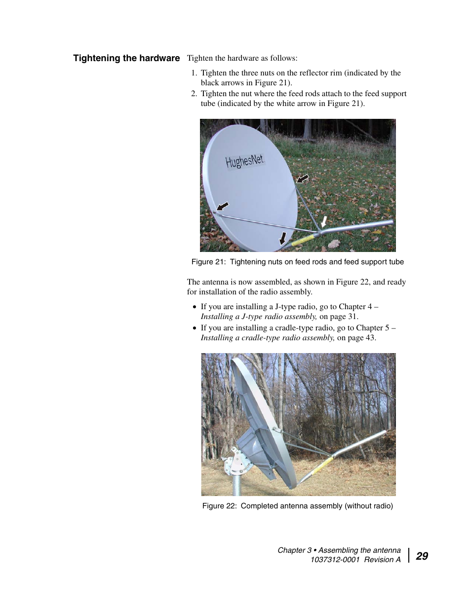 Tightening the hardware | Hughes AN6-098P User Manual | Page 47 / 94
