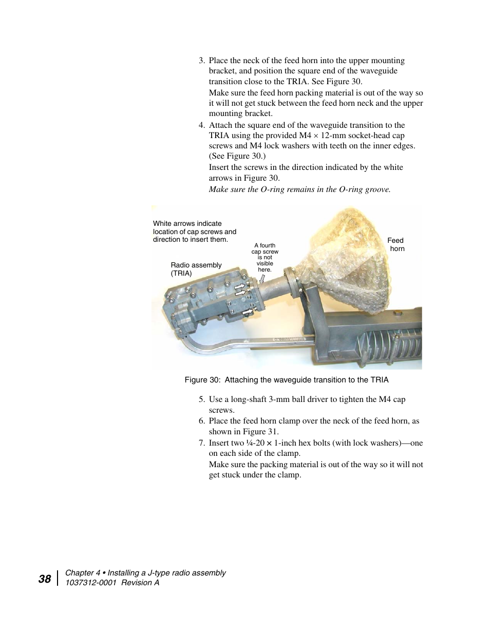 Attaching the waveguide transition to the tria | Hughes AN6-098P User Manual | Page 56 / 94