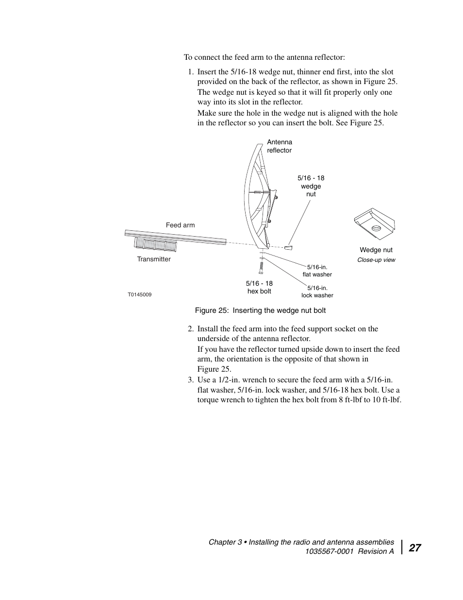 Inserting the wedge nut bolt | Hughes DIRECWAY AN4-074-DF User Manual | Page 43 / 72