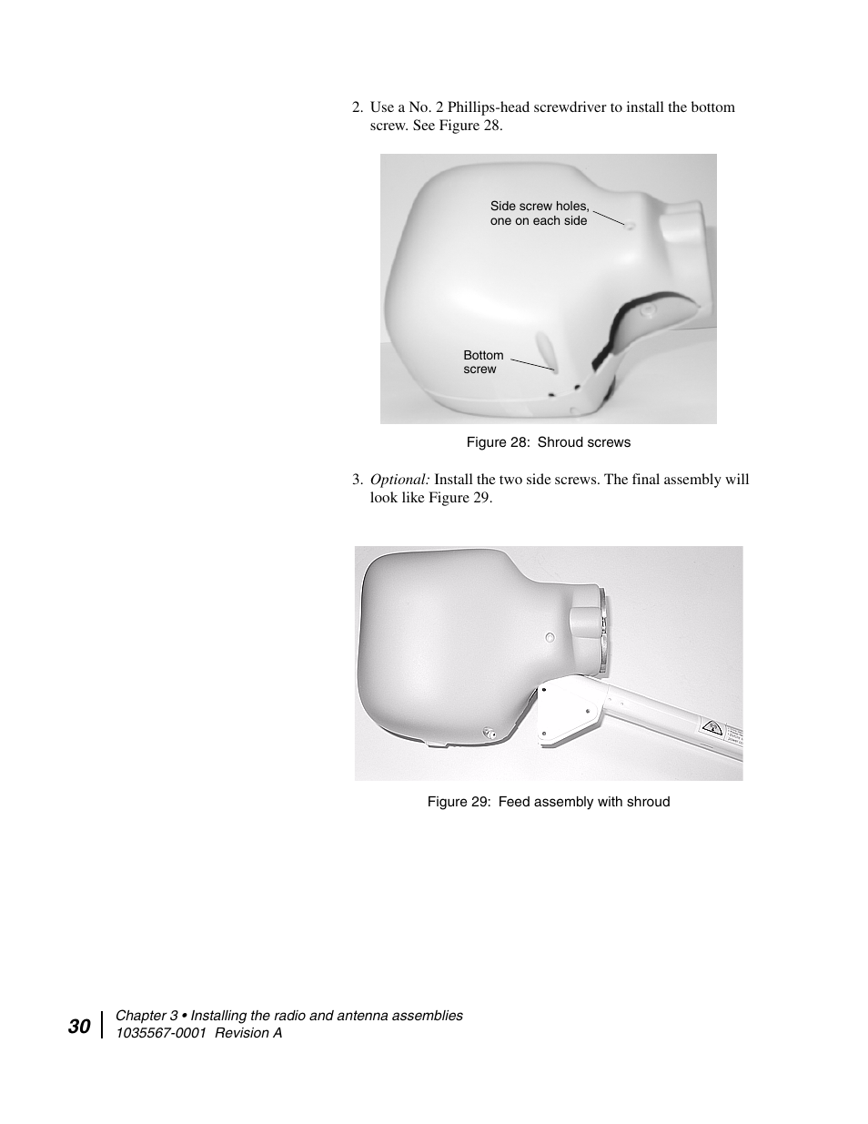 Shroud screws 29. feed assembly with shroud | Hughes DIRECWAY AN4-074-DF User Manual | Page 46 / 72