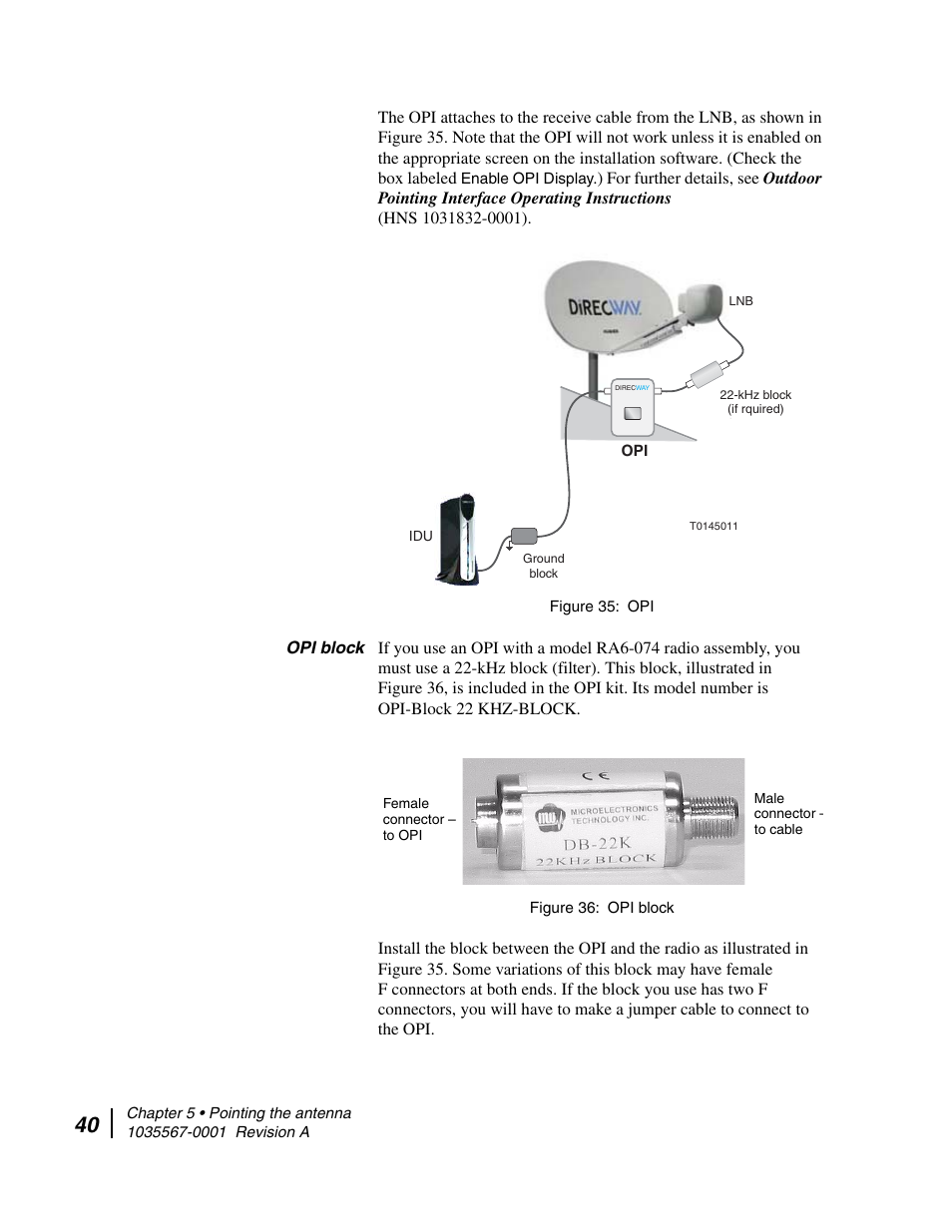 Opi block, Opi 36. opi block | Hughes DIRECWAY AN4-074-DF User Manual | Page 56 / 72