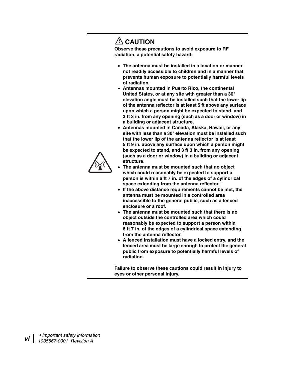Caution | Hughes DIRECWAY AN4-074-DF User Manual | Page 6 / 72
