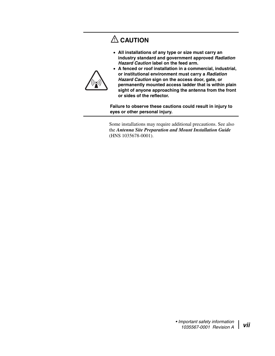 Caution | Hughes DIRECWAY AN4-074-DF User Manual | Page 7 / 72