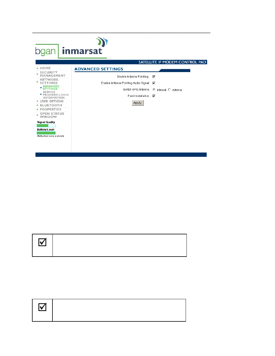 User options, Bluetooth | Hughes Satellite IP Modem R-BGAN User Manual | Page 43 / 68