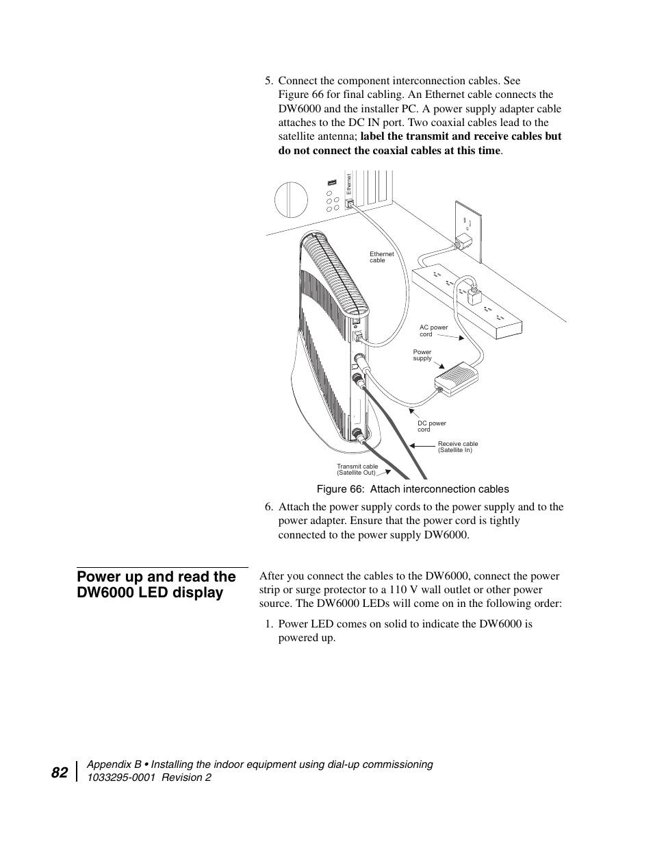 Power up and read the dw6000 led display | Hughes Direcway DW6000 User Manual | Page 116 / 174