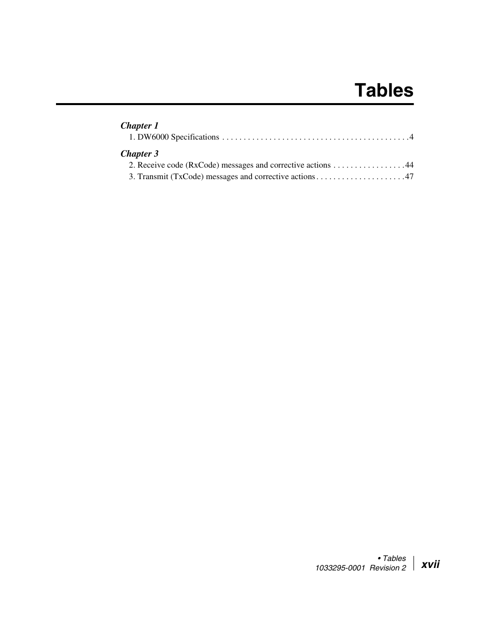 Tables | Hughes Direcway DW6000 User Manual | Page 17 / 174