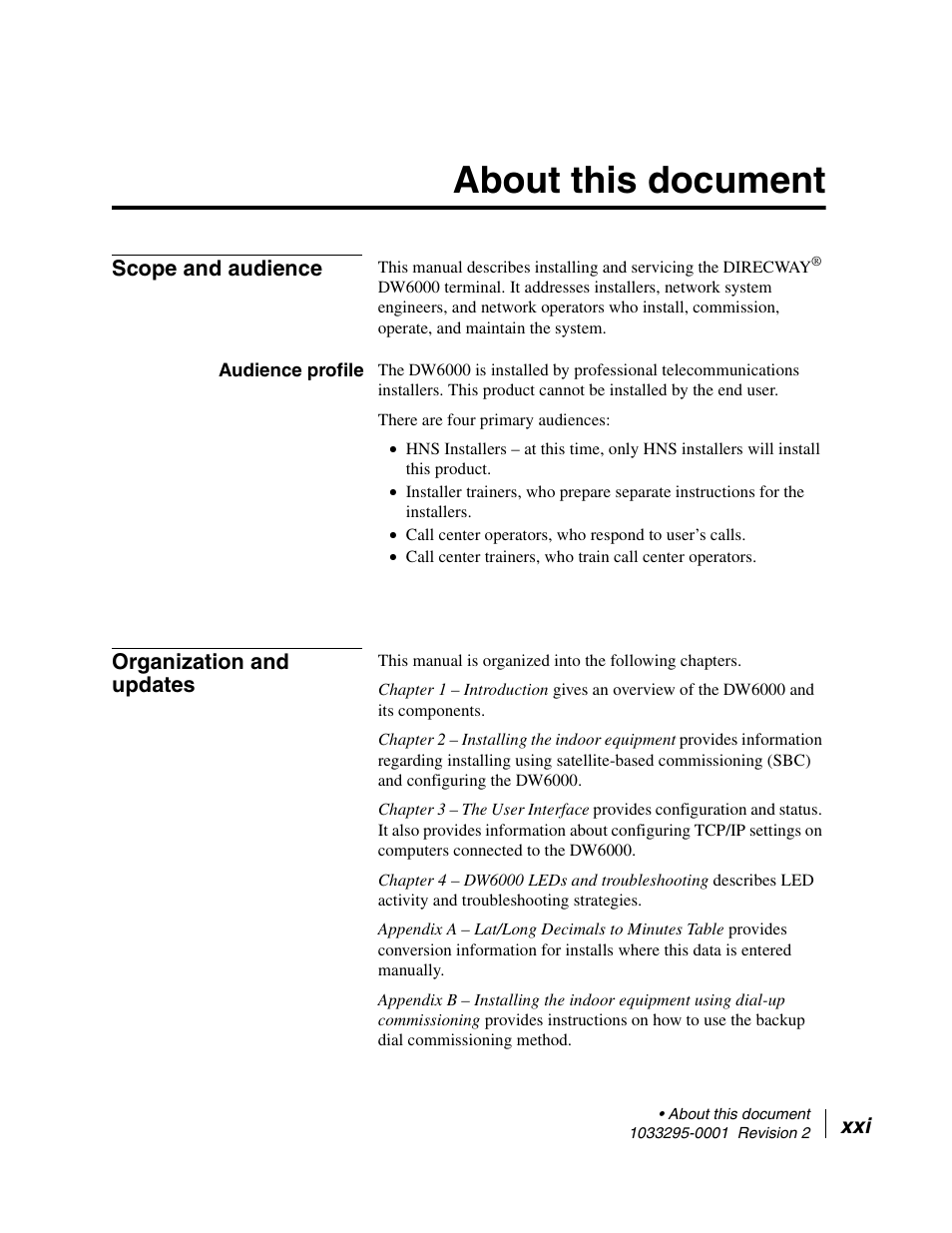 Hughes Direcway DW6000 User Manual | Page 21 / 174