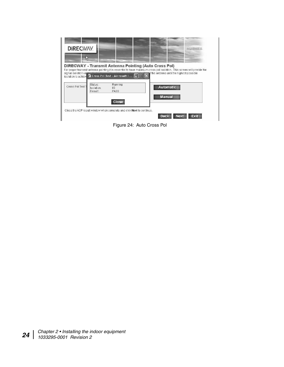 Auto cross pol | Hughes Direcway DW6000 User Manual | Page 48 / 174