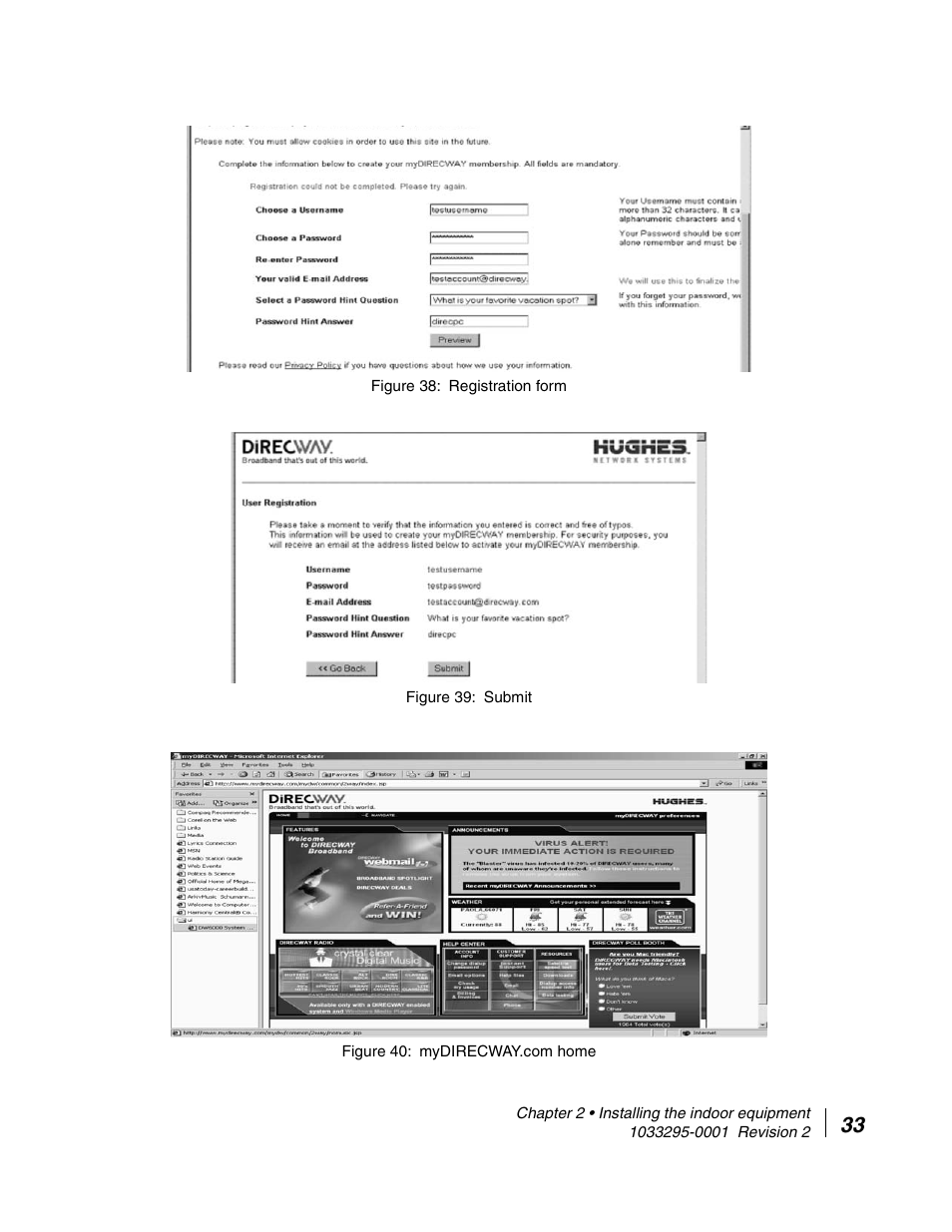 See figure 38, On. see figure 39, S. see figure 40 | Hughes Direcway DW6000 User Manual | Page 57 / 174