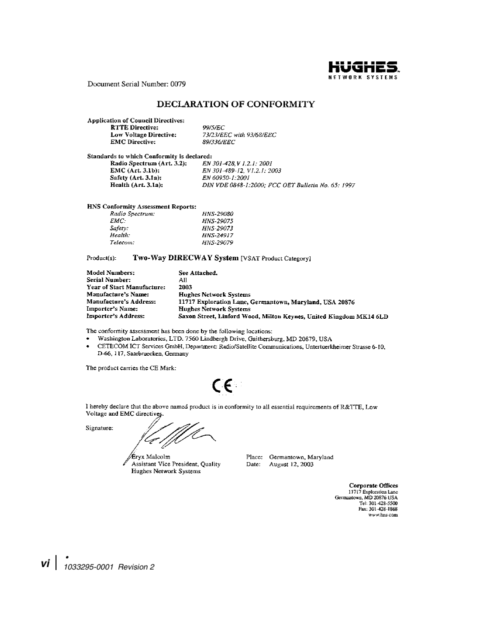 Hughes Direcway DW6000 User Manual | Page 6 / 174