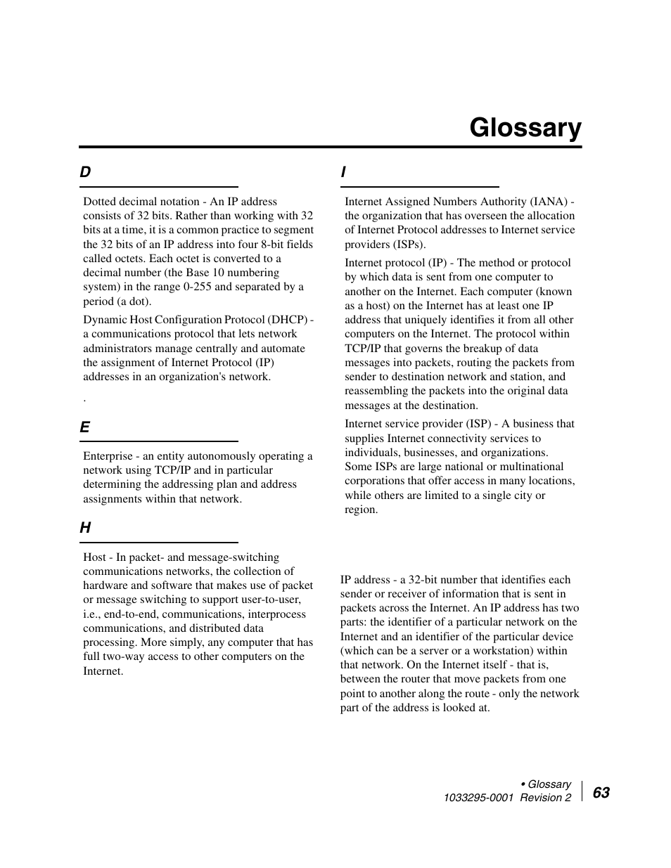 Glossary | Hughes Direcway DW6000 User Manual | Page 97 / 174