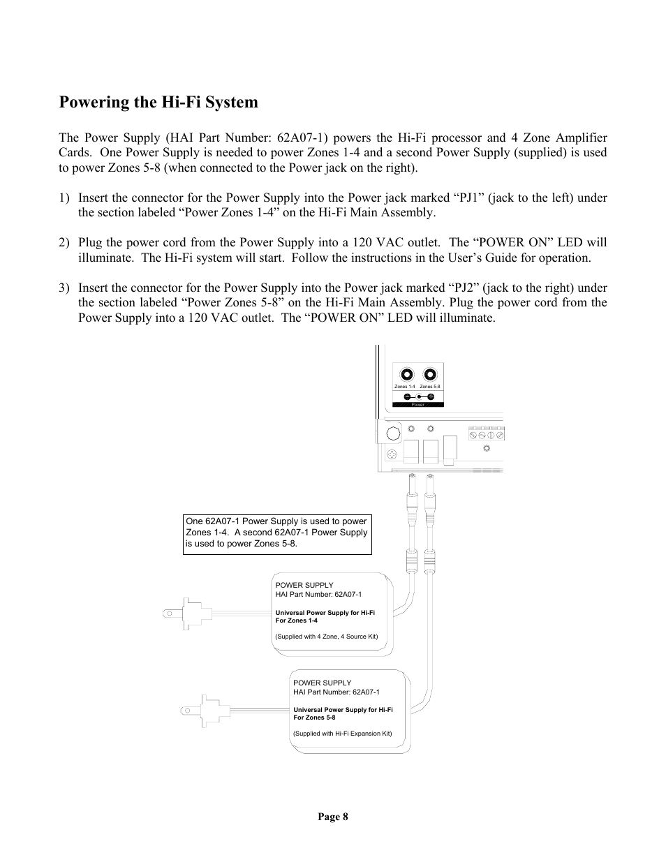 Powering the hi-fi system | Home Automation 62A12-1 User Manual | Page 10 / 12