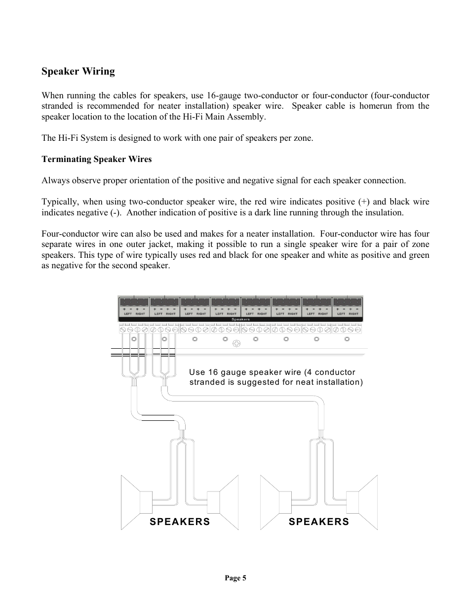 Speaker wiring | Home Automation 62A12-1 User Manual | Page 7 / 12