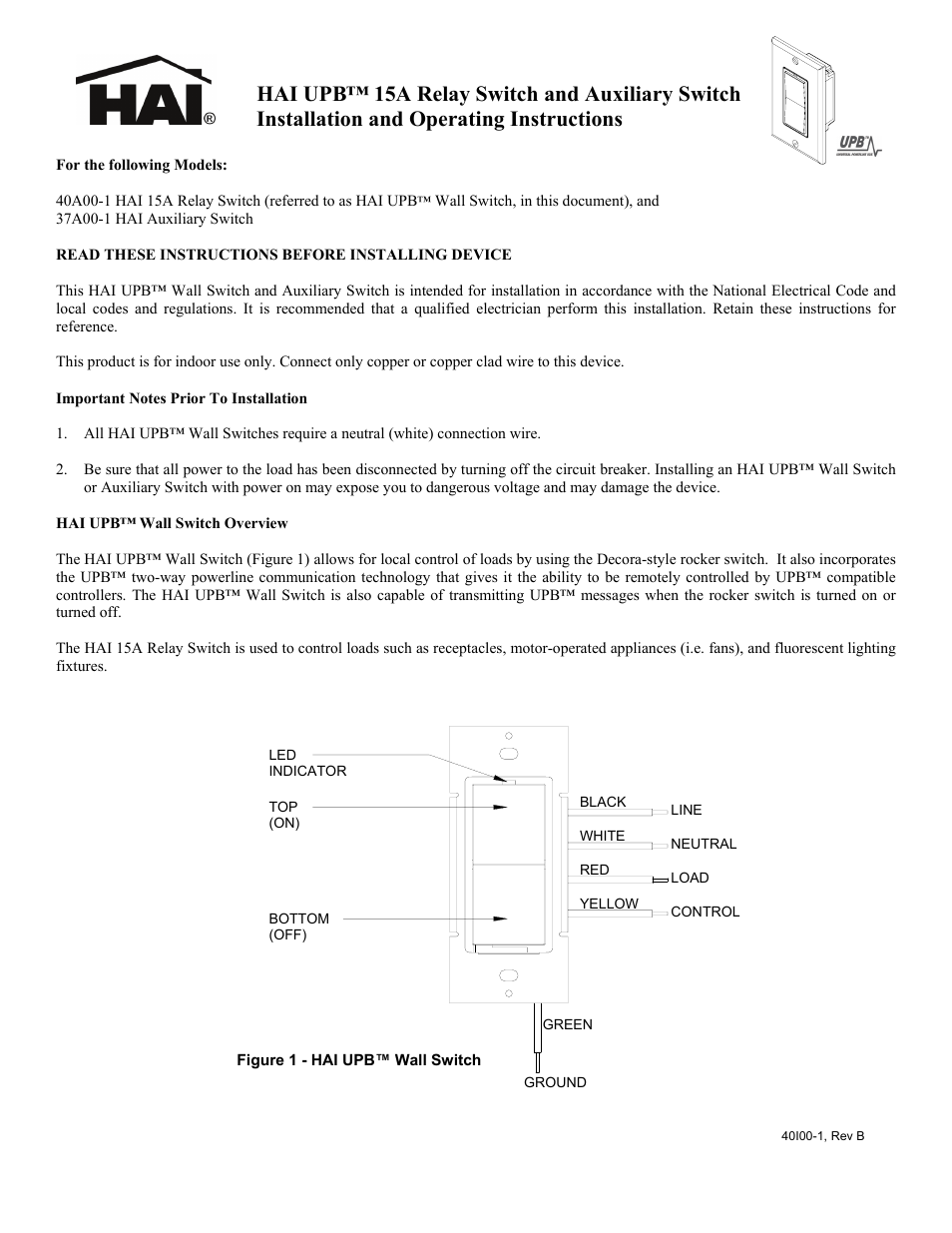 Home Automation 37A00-1 User Manual | 5 pages