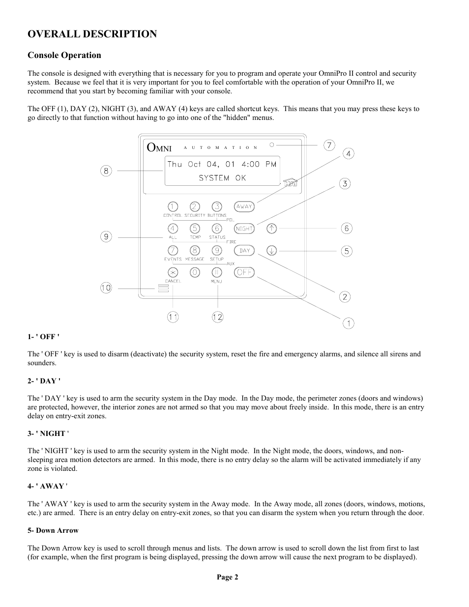 Overall description, Console operation | Home Automation II User Manual | Page 10 / 90