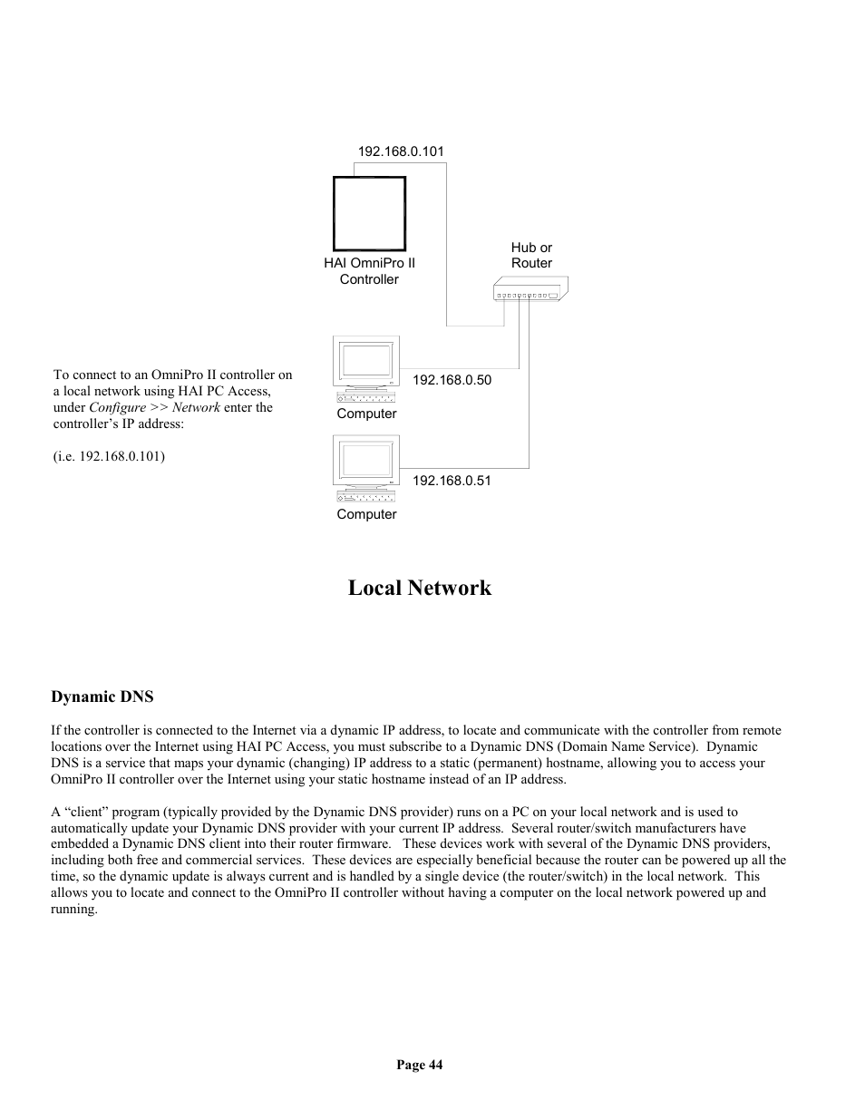 Dynamic dns, Local network | Home Automation II User Manual | Page 52 / 90