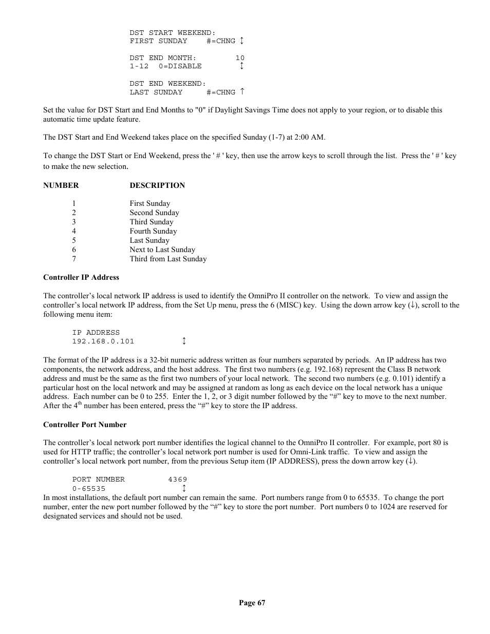 Controller ip address, Controller port number | Home Automation II User Manual | Page 75 / 90