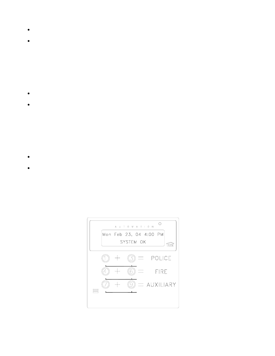 Fire alarm activated, Gas alarm activated, Emergency keys | Home Automation HOME AUTOMATION User Manual | Page 18 / 98