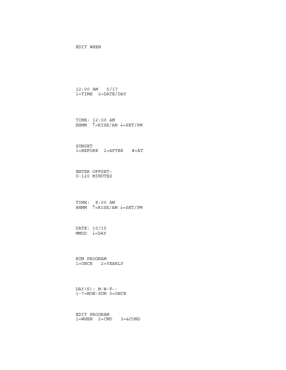 Edit programs when, Times programs | Home Automation HOME AUTOMATION User Manual | Page 65 / 98