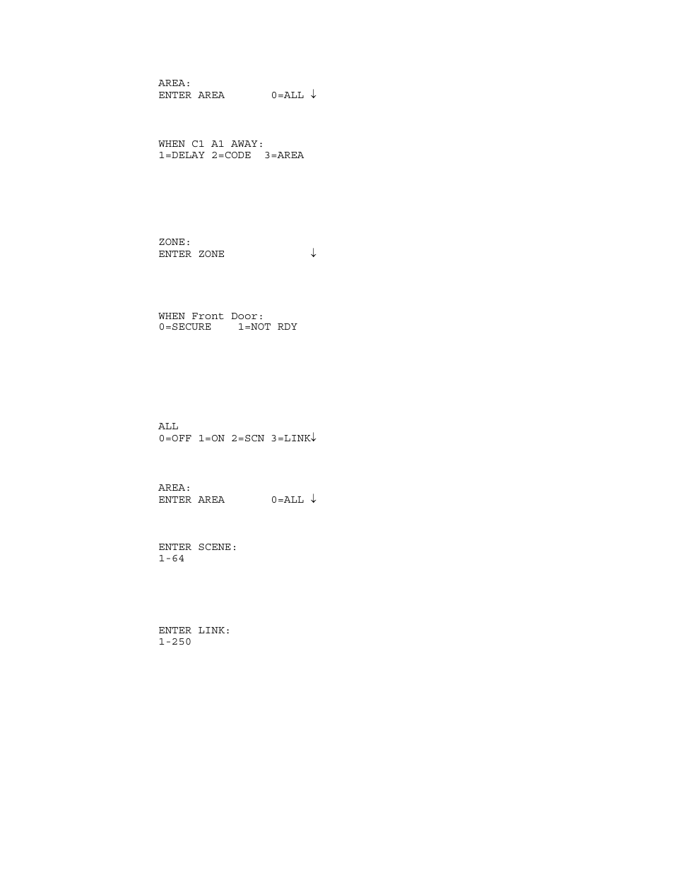 Zone event buttons, All on/off event buttons | Home Automation HOME AUTOMATION User Manual | Page 68 / 98