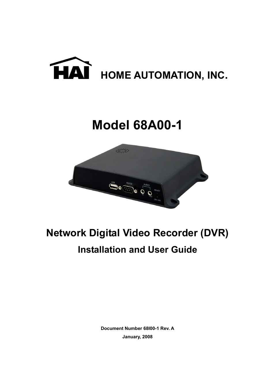 Home Automation 68A00-1 User Manual | 67 pages