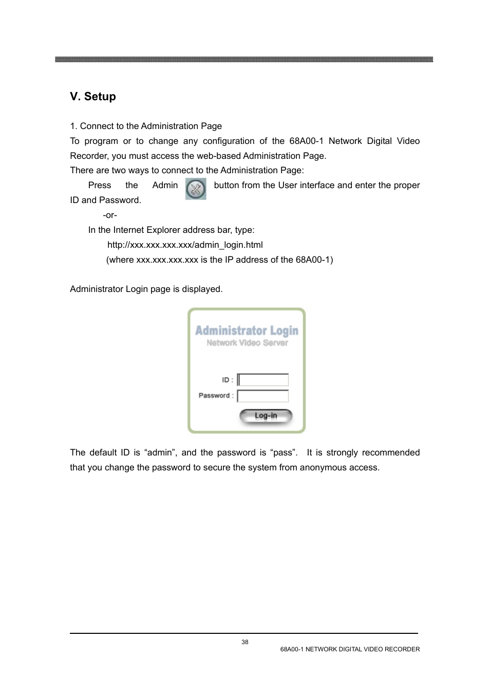 V. setup | Home Automation 68A00-1 User Manual | Page 40 / 67