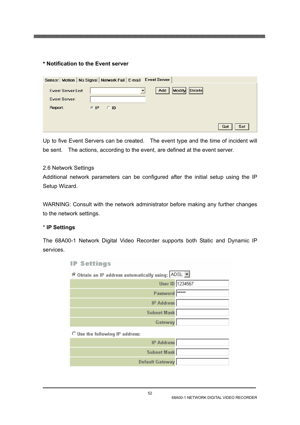6 network settings | Home Automation 68A00-1 User Manual | Page 54 / 67