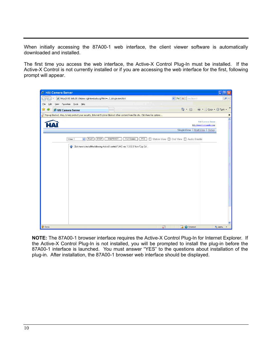 Home Automation CAMERA SERVER 87A00-1 User Manual | Page 16 / 59