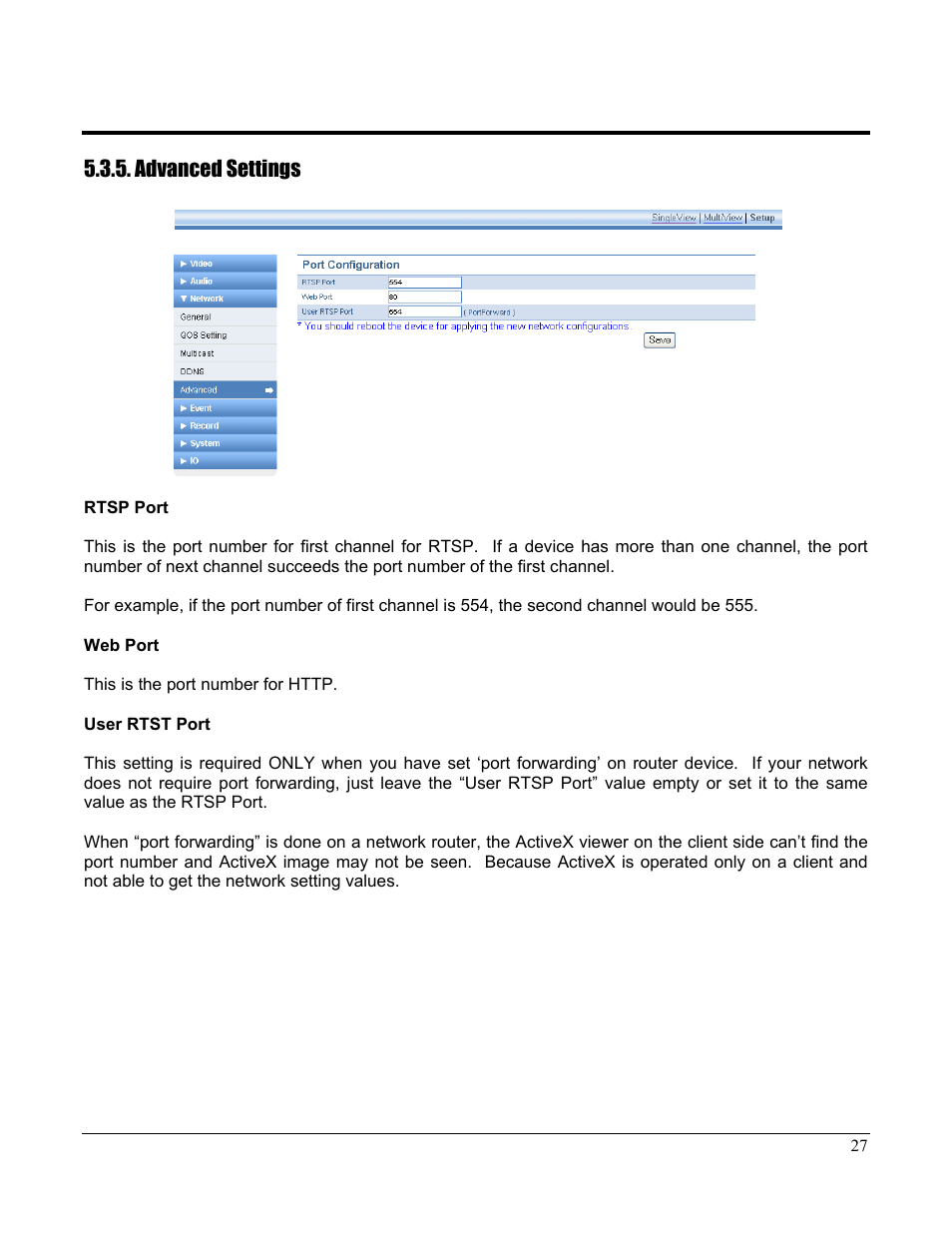 Advanced settings | Home Automation CAMERA SERVER 87A00-1 User Manual | Page 33 / 59