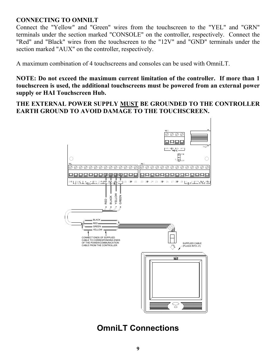 Omnilt connections | Home Automation OMNITOUCH 53A00-1 User Manual | Page 11 / 16