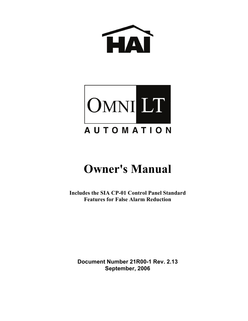 Home Automation SIA CP-01 User Manual | 88 pages