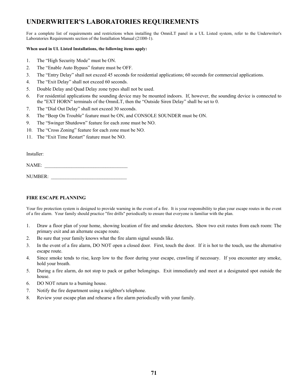 Underwriter's laboratories requirements | Home Automation SIA CP-01 User Manual | Page 79 / 88