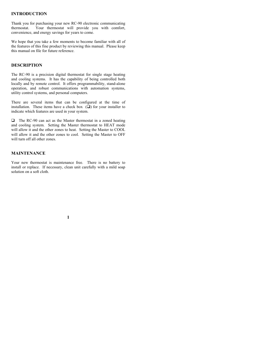 Home Automation O M N I S T A T RC-90B User Manual | Page 5 / 20