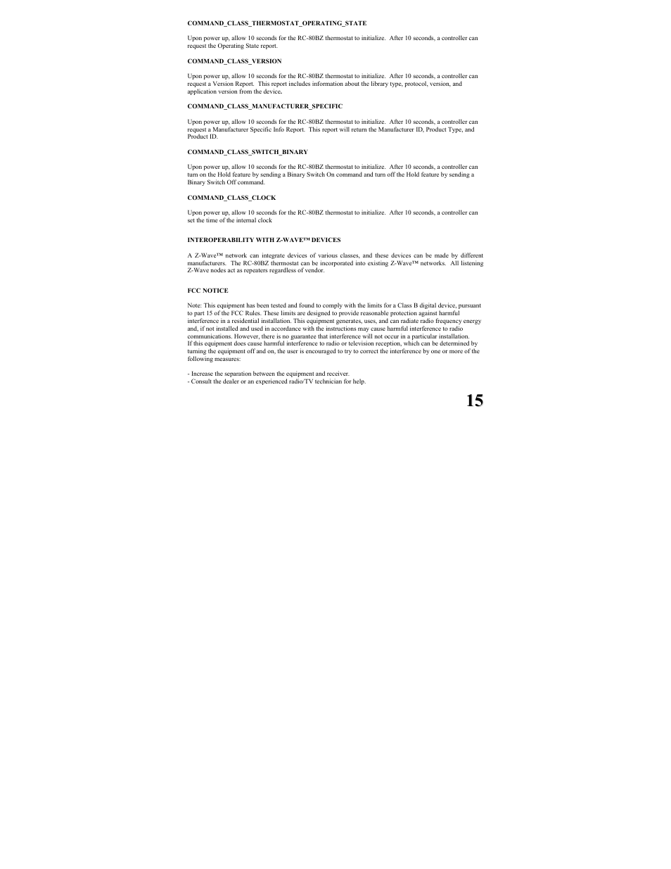 Home Automation RC-80BZ User Manual | Page 15 / 16