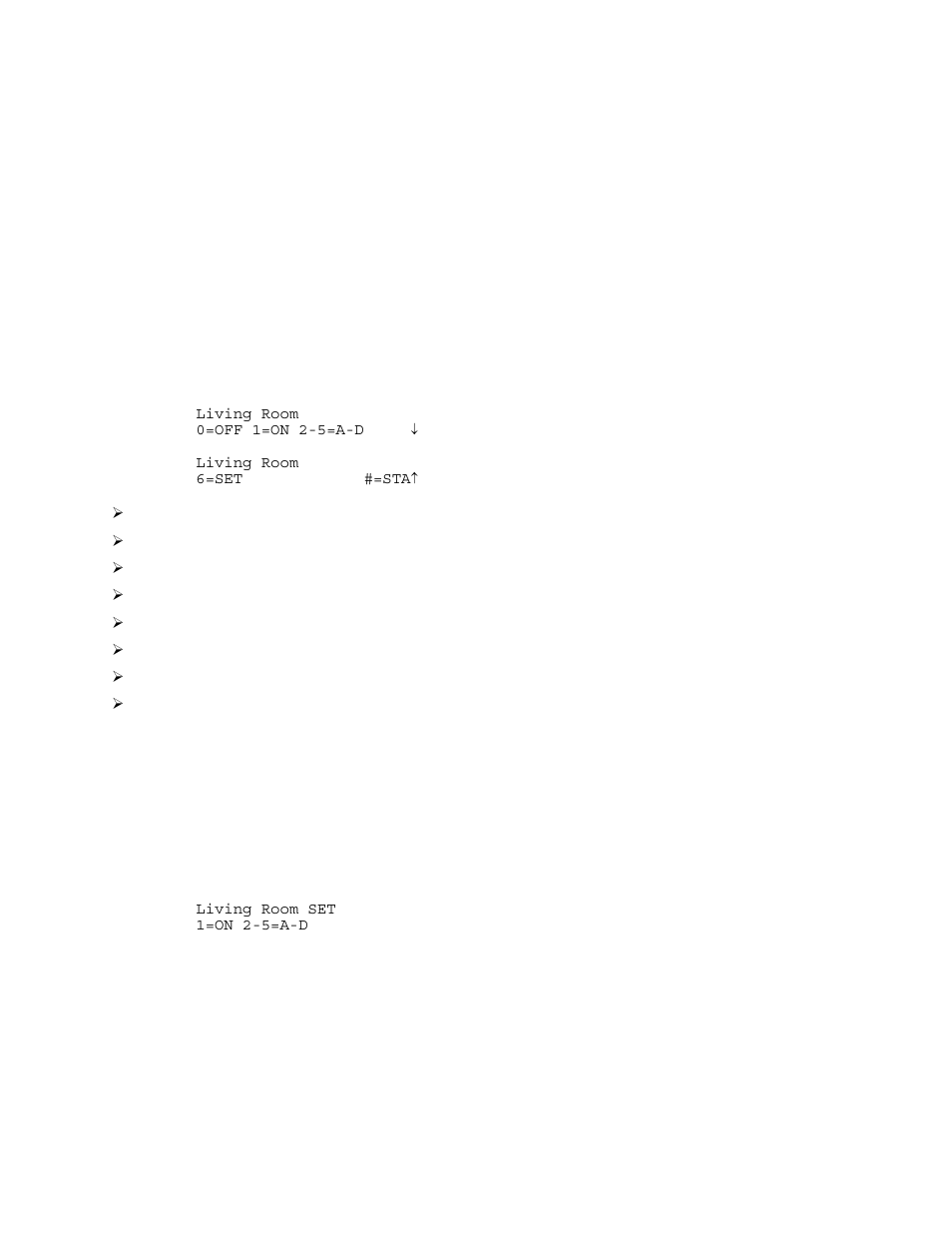 Scrolling through names, Controlling units, Controlling a room of hlc lighting | Configuring lighting scenes in an hlc room | Home Automation OmniPro II User Manual | Page 29 / 100